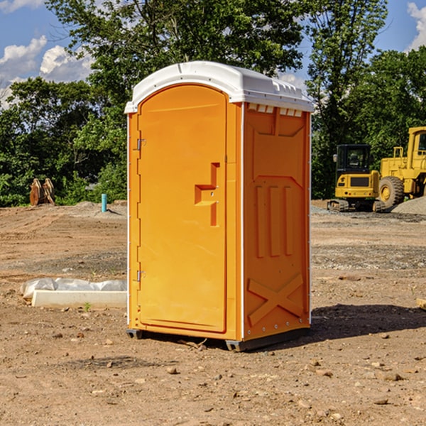 how often are the portable restrooms cleaned and serviced during a rental period in Mendota California